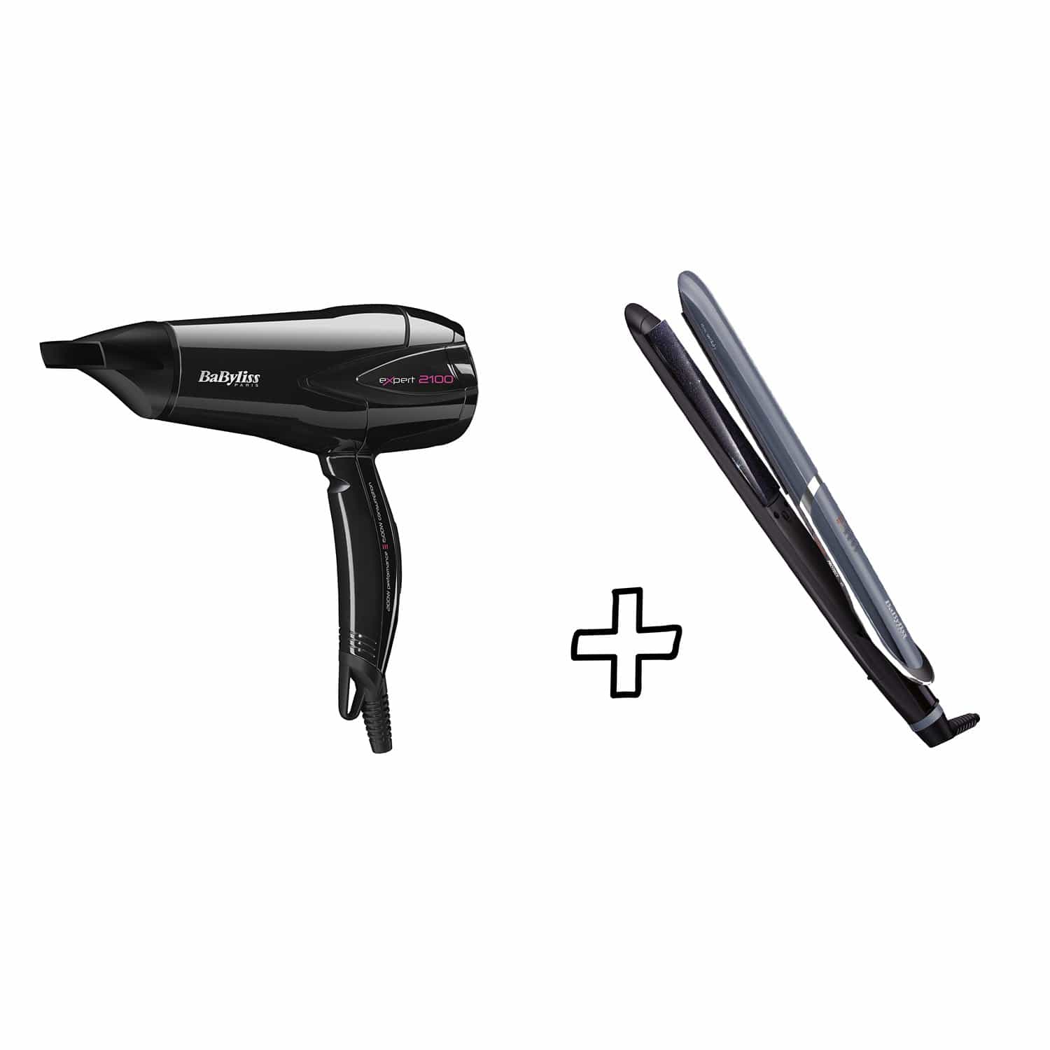 BABYLISS DIAMOND CERAMIC WET AND DRY 235C STRAIGHTENER & BABYLISS HAIR DRYER 2100W BUNDLE