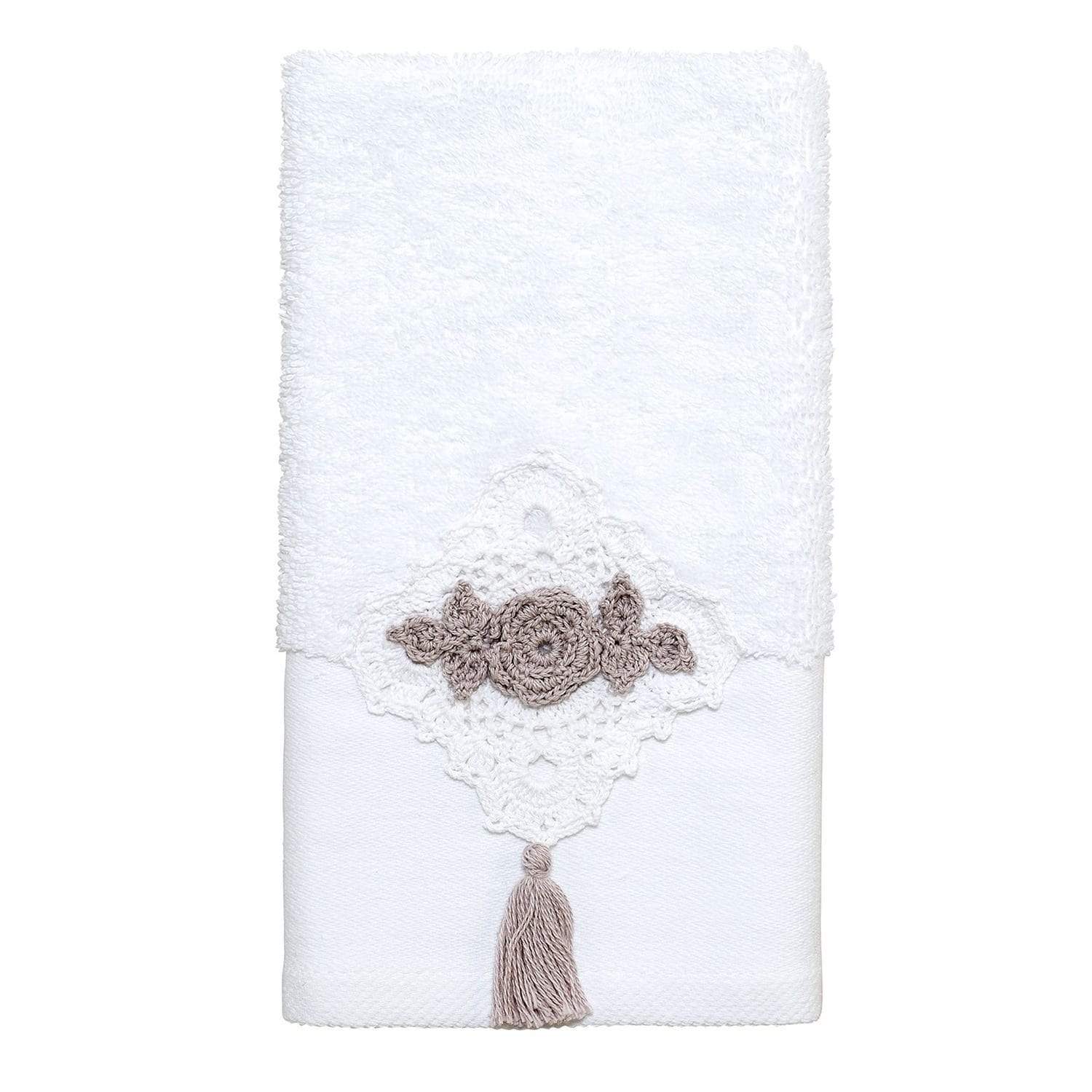 Avanti Diamond Lace Fingertip Towel - White - 23313 - Jashanmal Home