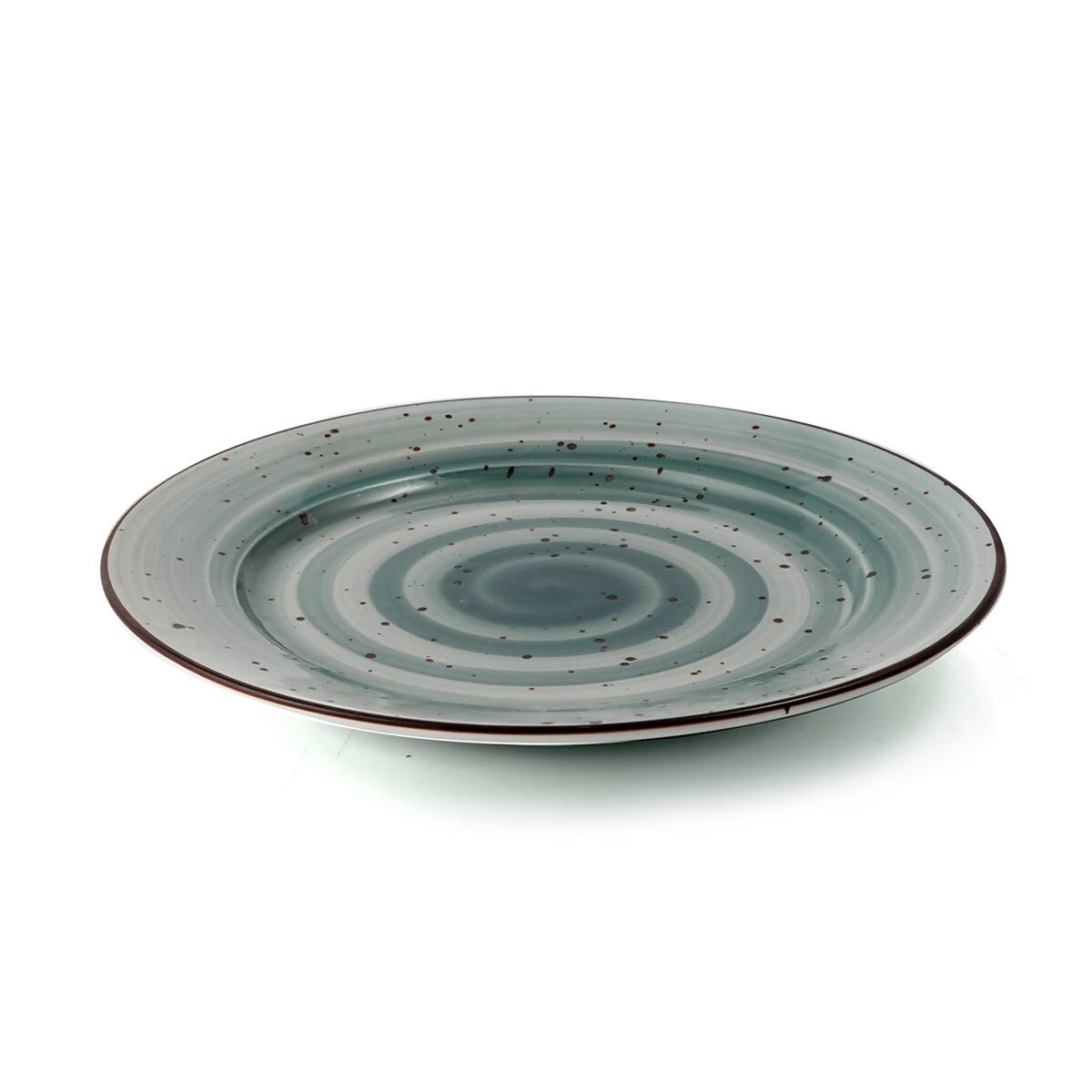 Porceletta Green Color Glazed Porcelain Flat Plate