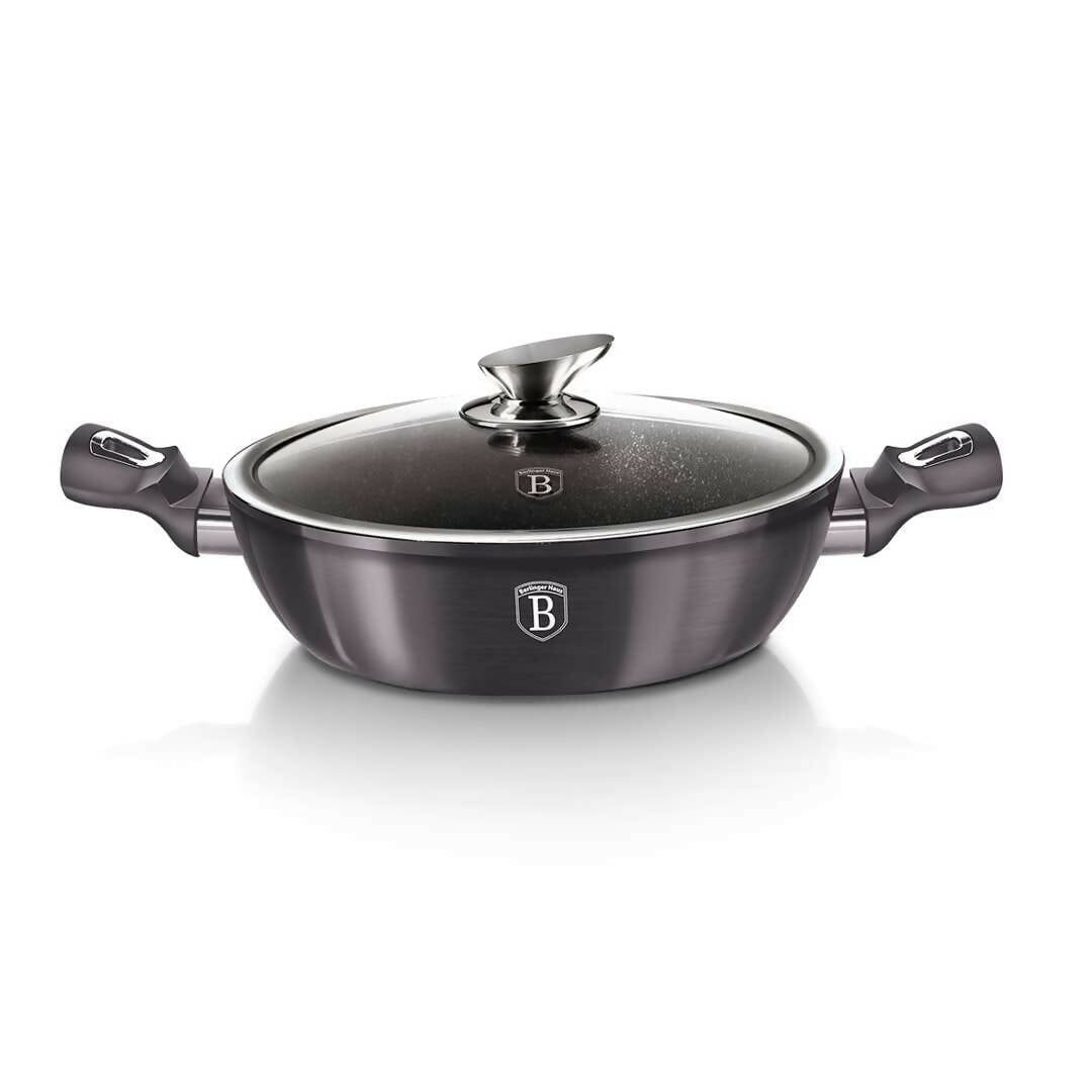 Berlinger Haus Shallow Pot with Lid Metallic Line Carbon Pro Collection