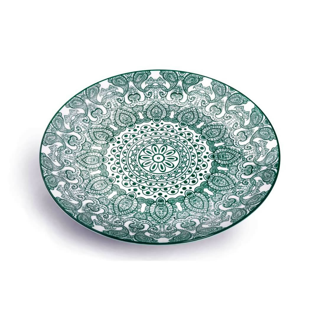 Che Brucia Arabesque Green Porcelain Round Plate